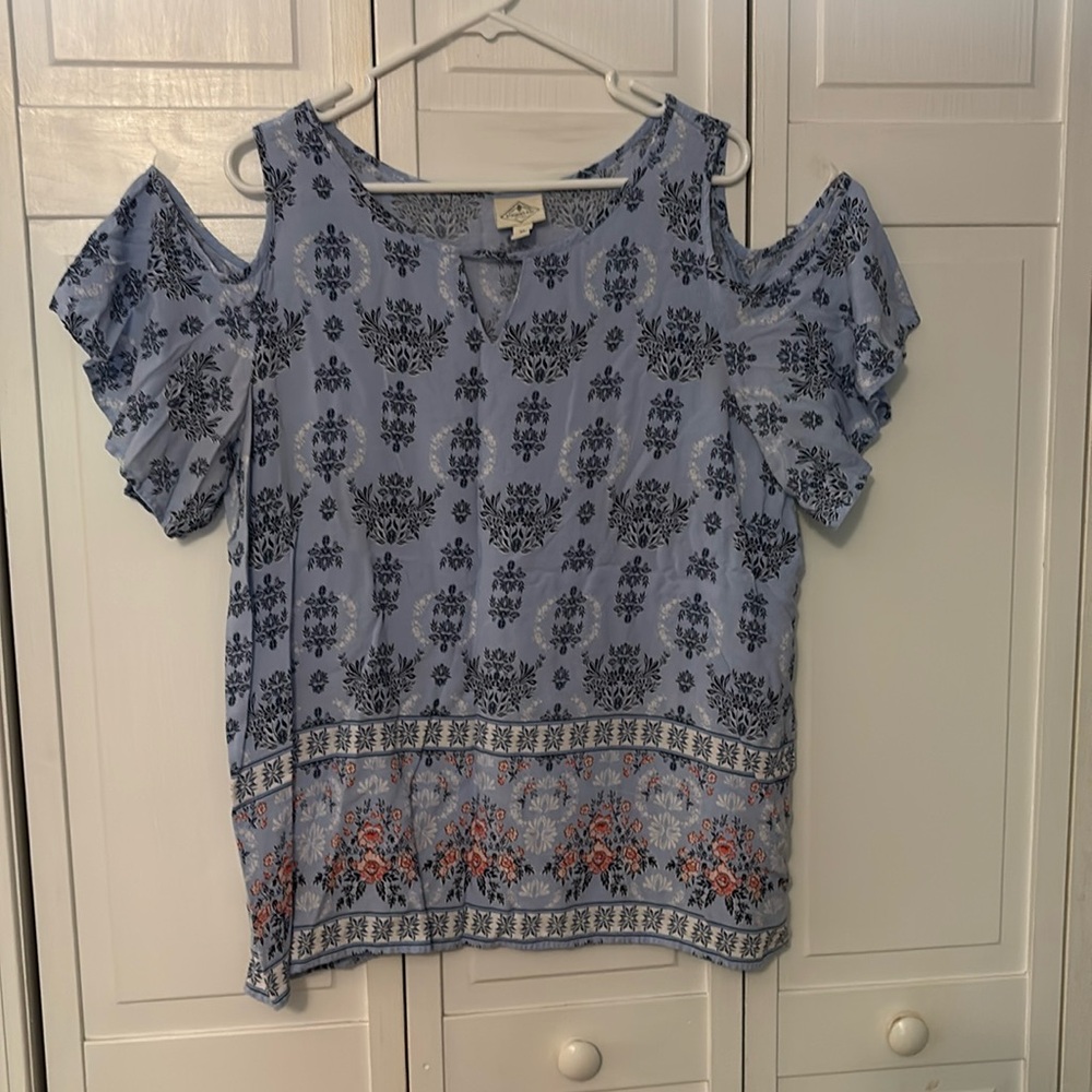 St. John's Bay Blue Floral Blouse